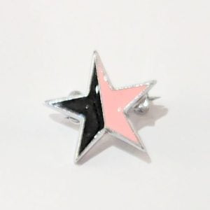 Black and Pink Star Enamel Pin