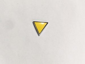 Yellow Triangle Anti Nazi Jewish Enamel Pin
