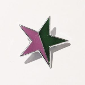 Green and Purple Star Enamel Pin