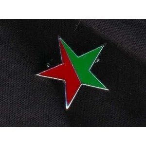 Red and Green Star Enamel Badge